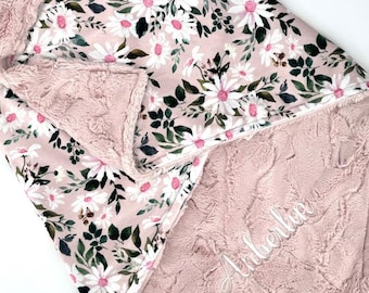 Plush Baby Blanket Personalized Gift for New Mom Custom Baby Blanket for Newborn Hospital blanket for Photography Prop Pink Nursery Bedding