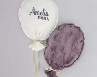 Personalized Balloon Pillow Nursery Decor Custom Fabric Cushion Baby Name Wall Decoration Birth Announcement Photo Prop Playroom Accent