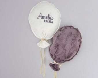 Personalized Balloon Pillow Nursery Decor Custom Fabric Cushion Baby Name Wall Decoration Birth Announcement Photo Prop Playroom Accent