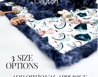 Personalized Minky Baby Name Blanket for Newborn Baby Shower Gift with Name Soft Minky Baby Blanket for Nursery Gift Personalized Design