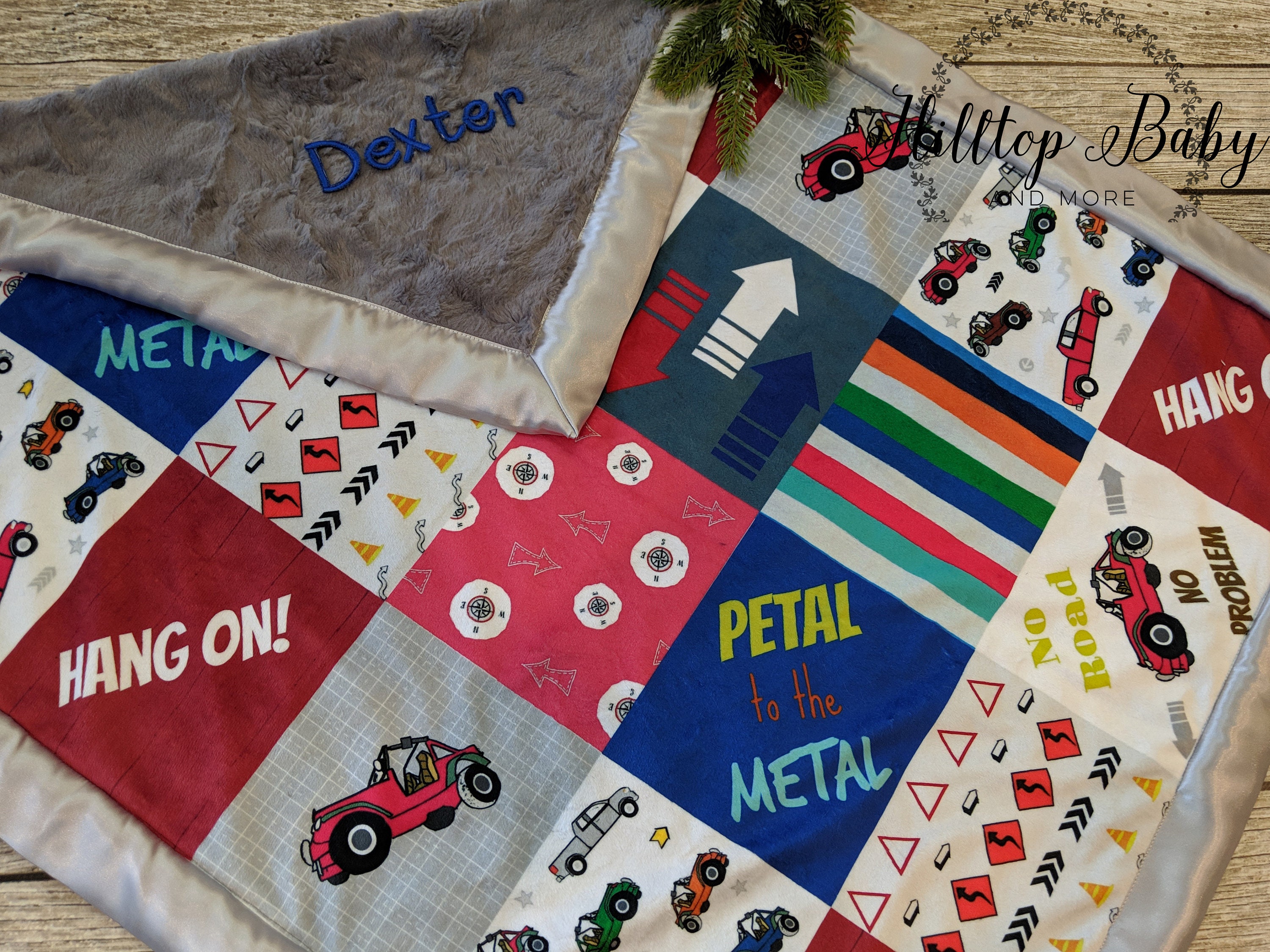 Race Car Baby Boy Personalized Minky Blanket Blue 4x4 Jeep Etsy UK