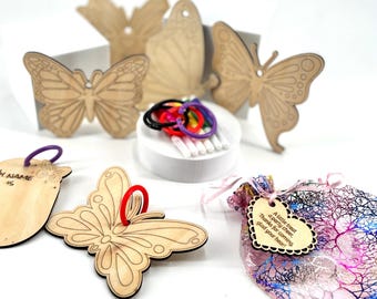 Butterfly Craft Kit Educational Toy Activity Classroom Project Birthday Entertainment Party Favor Bag Personalized Gift Idea for child age 7