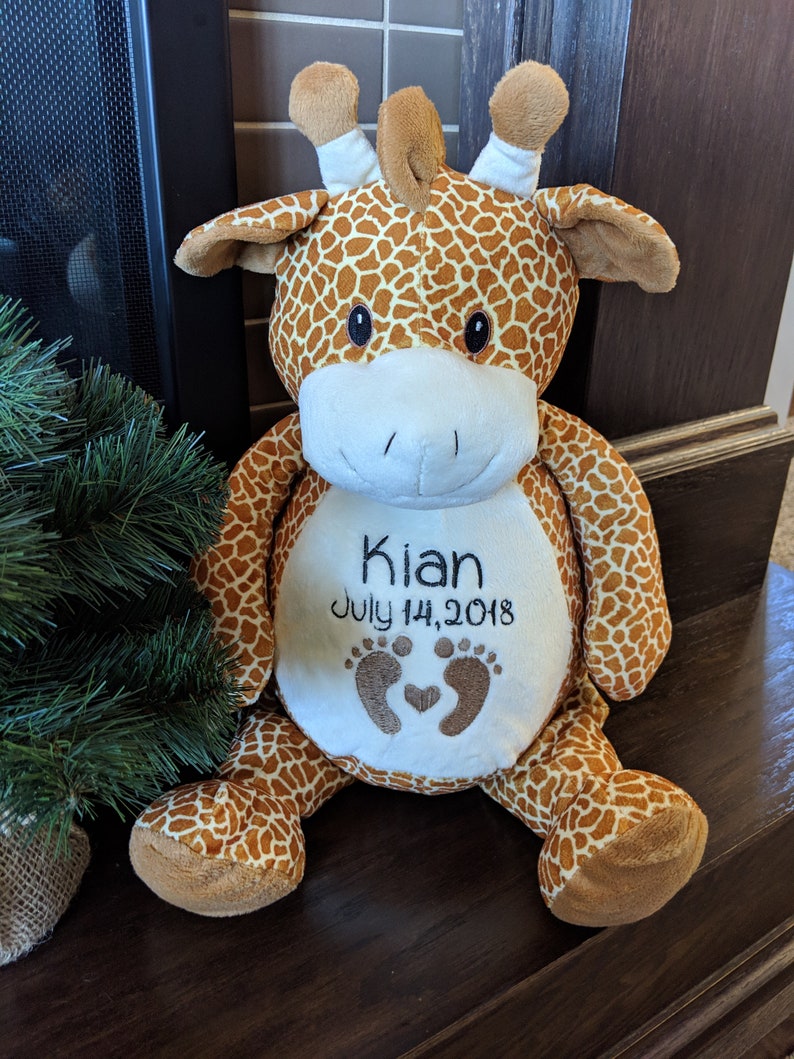Personalized Giraffe baby stuffed animal birth announcement - Etsy.de