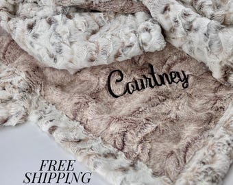 Personalized minky Blanket for mom gift Parent soft Blanket Custom Embroidered Family Blanket for grandma christmas gift idea grandparent