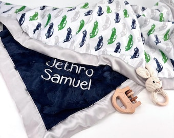 Baby Boy Blanket Vintage Car Seat Cover Nursery Gift Shower Present Custom Name Infant Wrap Satin Trim Blue Design Car Theme Nursery Decor