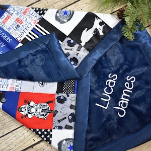 Personalisierte Polizei Decke Baby Minky Decke Junge Polizist Babydecke mit Namen Baby Junge Geschenk Neugeborenen Decke Polizei die Polizei