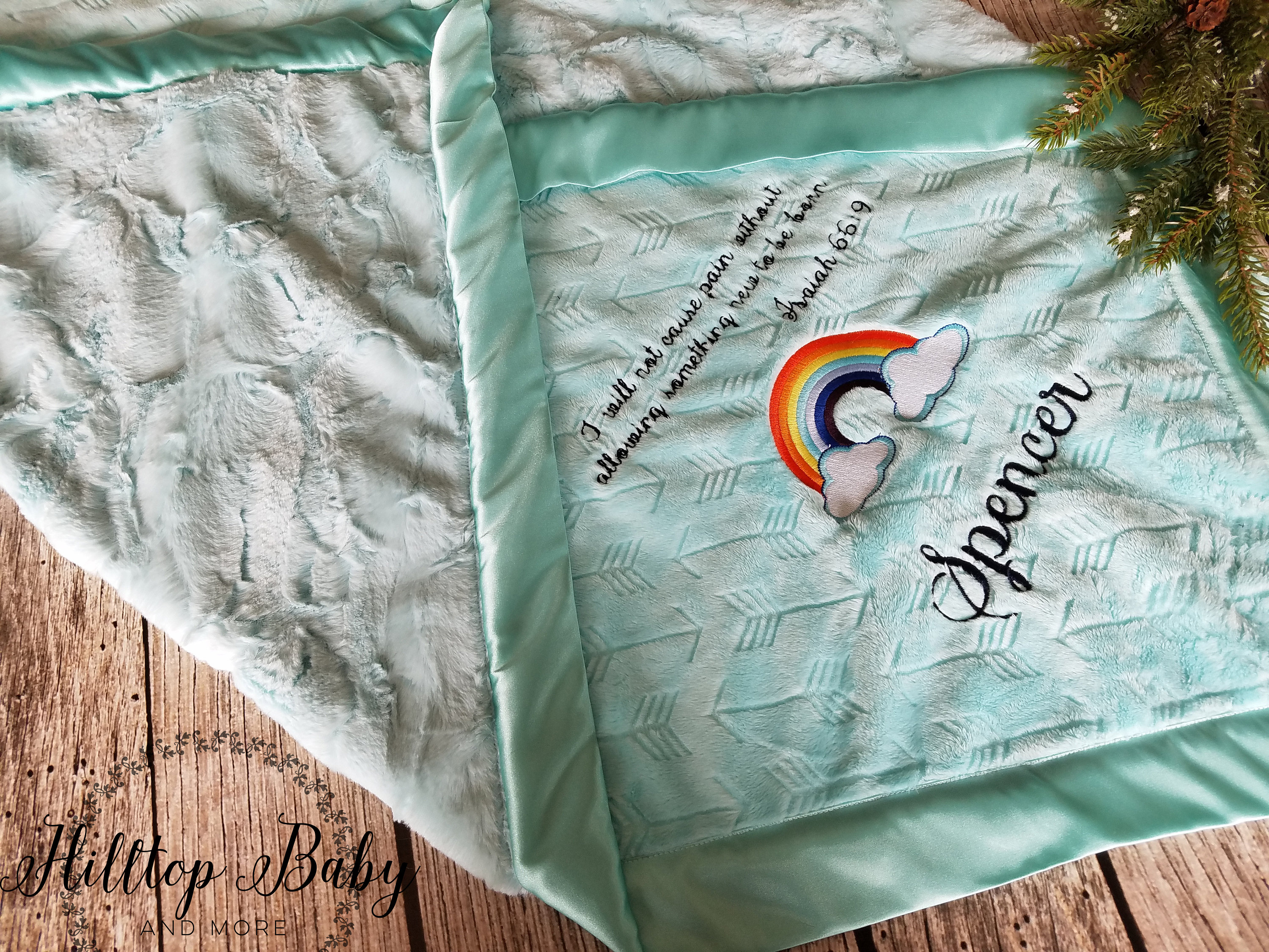 personalized rainbow baby blanket