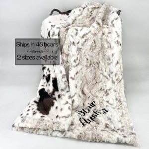 Personalized cow minky blanket for baby boy handmade Cowhide blanket for Cowboy baby boy Western horse blanket gift blanket with name