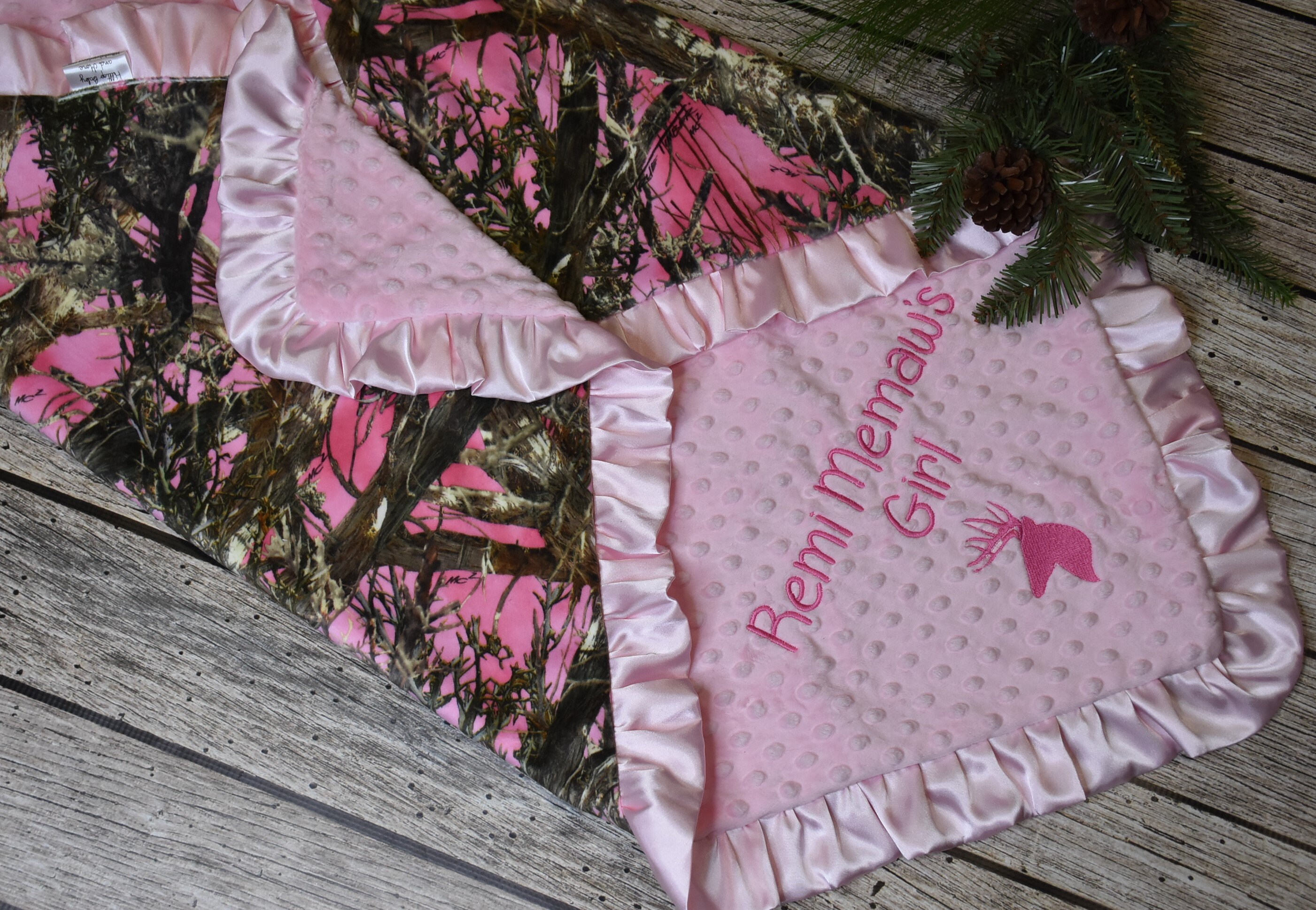 pink camo baby blanket