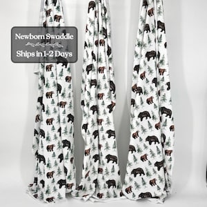 Schwarzbär weicher Strick-Baby-Pullover für Neugeborene, die Decke weiche Waldtier-Stillhülle für Waldwald-Duschegeschenk des Jungen erhalten