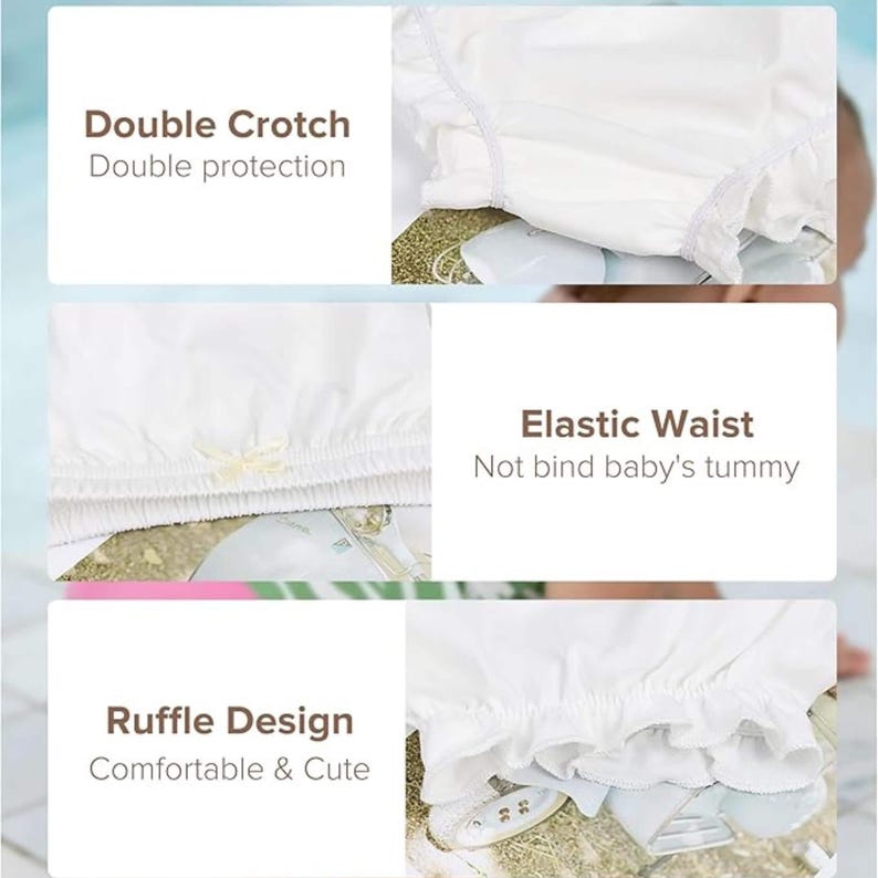 Personalized Baby Gift Custom Diaper Cover Girl Organic Cotton Infant Underwear Monogrammed Name Embroidered Bloomer Soft Breathable Newborn image 9