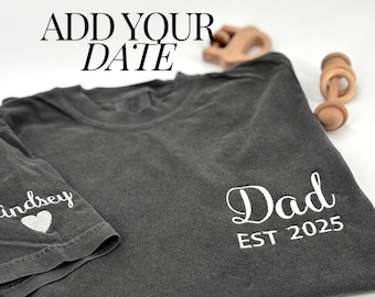 New Girl Dad Shirt Gift Custom Birthday Present for Father Shirt Personalized Embroidered Shirt Boy Dad Gift Idea Fathers Day Comfort colors