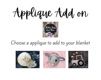 Add an Applique to your Personalized Minky Baby Blanket, or Applique to Personalized Hooded Towel