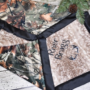 Personalized Camo Woodland Baby Boy Minky Blanket Deer Baby Boy shower gift Woodland nursery baby boy camo shower gift