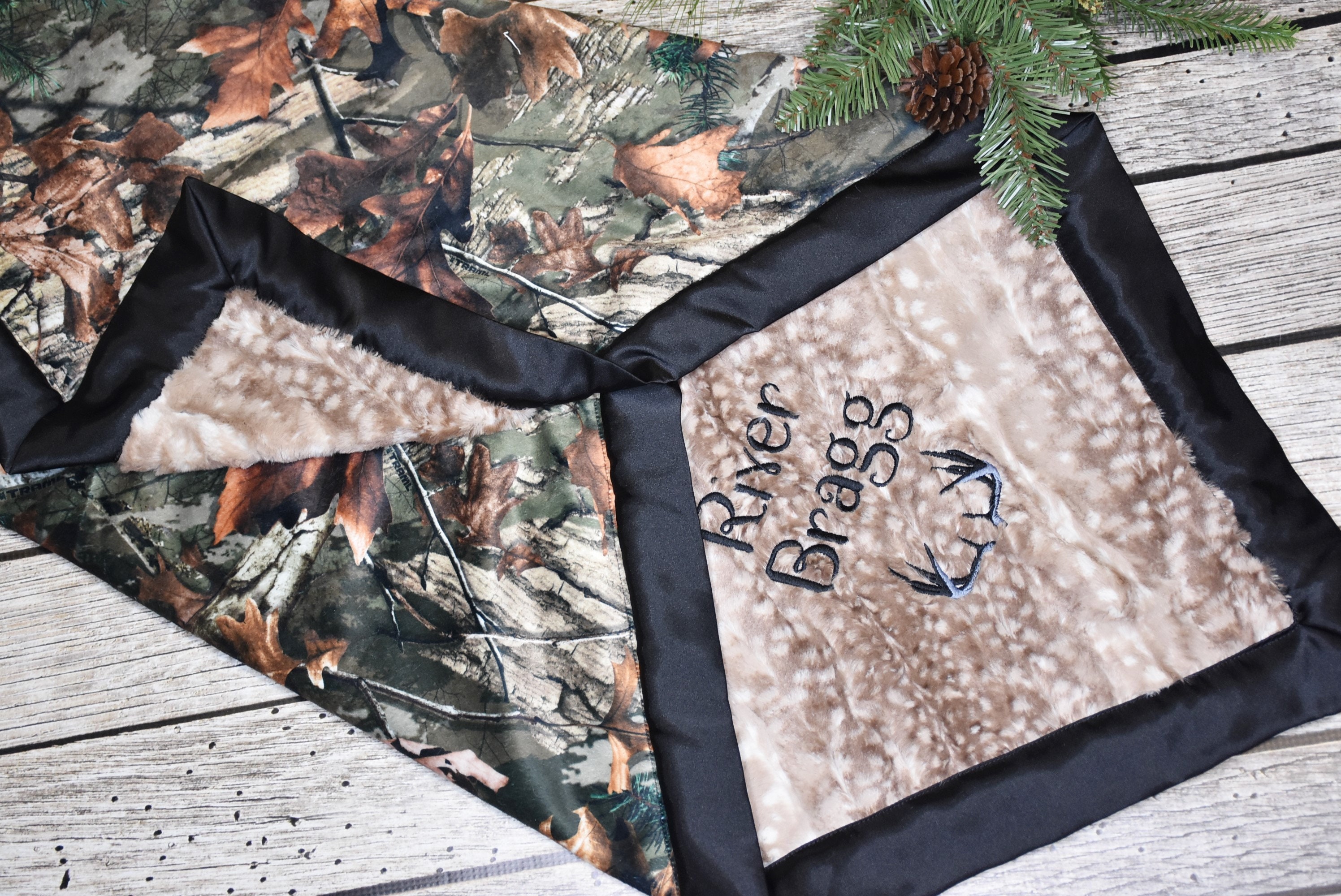  Camo Baby Blanket with Personalized Name, Custom Camo