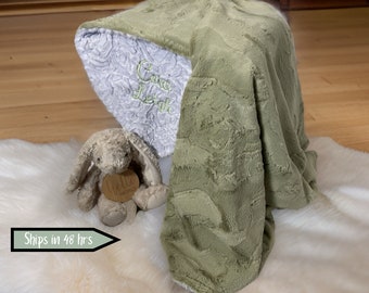 Personalized minky baby blanket for girl with custom color blanket with name handmade baby girl blanket with embroidery for baby gift idea