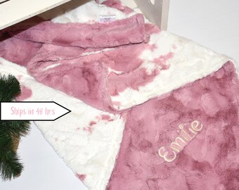 Personalized cow girl baby blanket western minky baby Blanket Newborn baby gift soft cowhide customized gift for gender reveal idea handmade