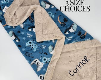Personalized Gaming Baby Blanket Video Game Baby Shower Gift Custom Controller Minky Blanket Gamer Nursery Soft Custom Name Gift Tech Baby