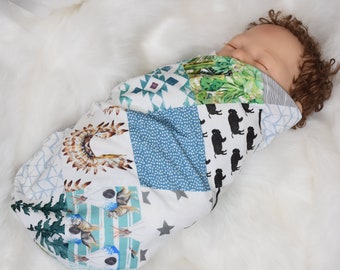 Knit Swaddle Blanket-buffalo baby blanket-Cactus baby blanket-bison baby blanket-swaddling blanket set-baby gifts-newborn baby gift-