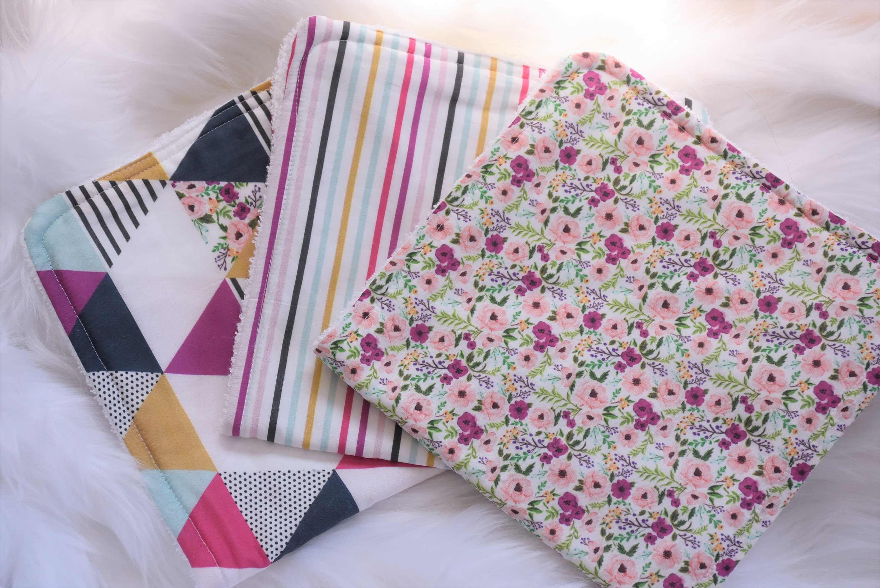 personalized burp cloths girl