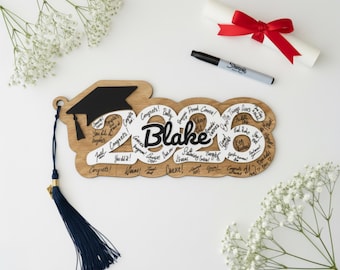 Kindergarten Graduation Guestbook Name Sign Personalized Grad Party Decor Keepsake Memory Board Autograph Book Preschool Graduate Milestone