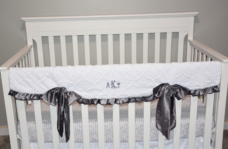 Gray and White Baby Girl Nursery Bedding Personalized White Etsy