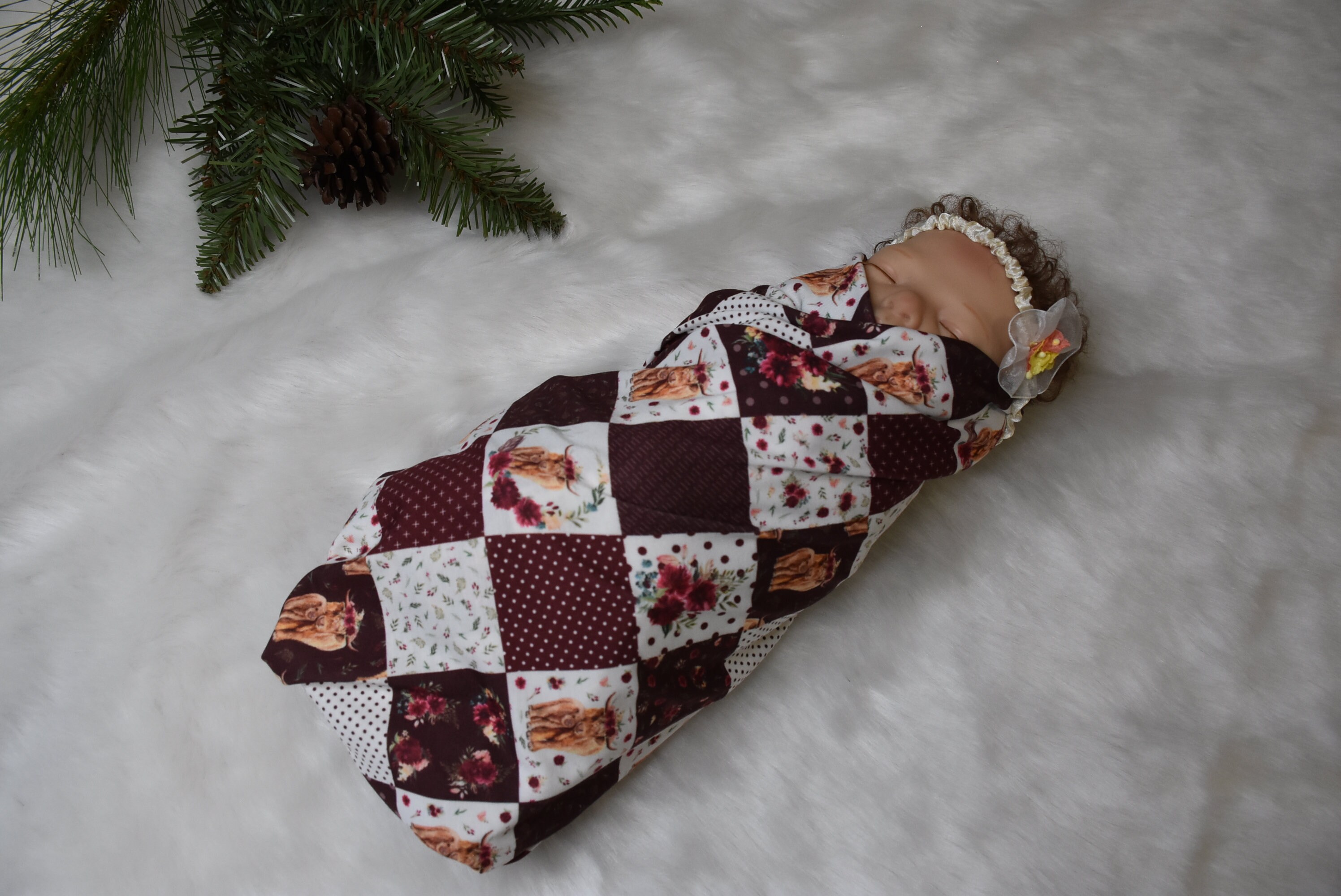 Personalized Highland Cow Baby Girl Shower Gift Merlot Floral Etsy