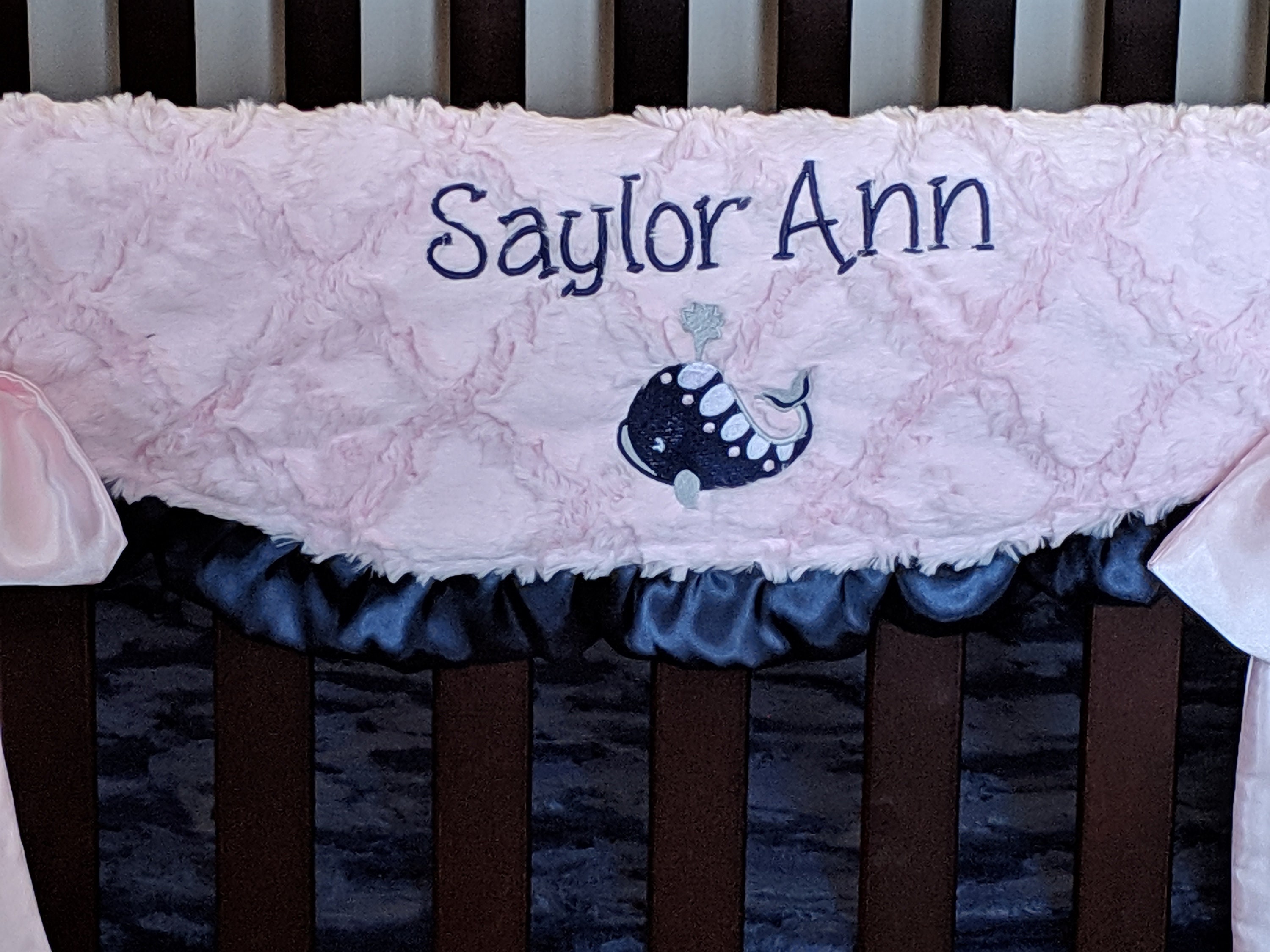 Nautical Baby Girl Nursery Bedding Personalized Pink And Navy