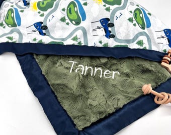 Golf Baby Blanket Golf Design Nursery Decor Newborn Gift Sports Theme Nursery Set Custom Keepsake Satin Infant Cover Golf Course Baby Gift
