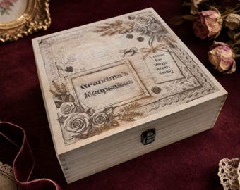Grandma Birthday Gift Basket Keepsake Box Wooden Memory Chest Grandmother Ideas Retirement Present Sentimental Treasure Holder Christmas