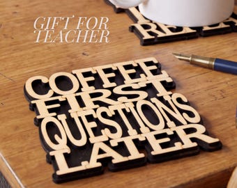 Teacher Gift Idea Custom Teacher Coaster Wooden Coffee Coaster Teacher Thank You Gift Teacher Appreciation Teacher School Supplies Teacher