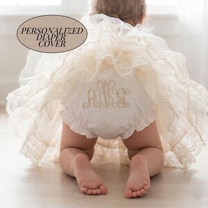 Personalized Baby Girl Gift Custom Diaper Cover Organic Cotton Infant Underwear Monogrammed Name Embroidered Bloomer Soft Breathable Newborn Clothing Perfect Baby Shower Present Special Occasion Gift Premium Quality Construction Comfortable