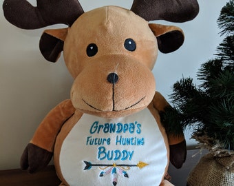 Personalized Woodland Deer Stuffed Animal Birth Announcement-Baby Boy Gift