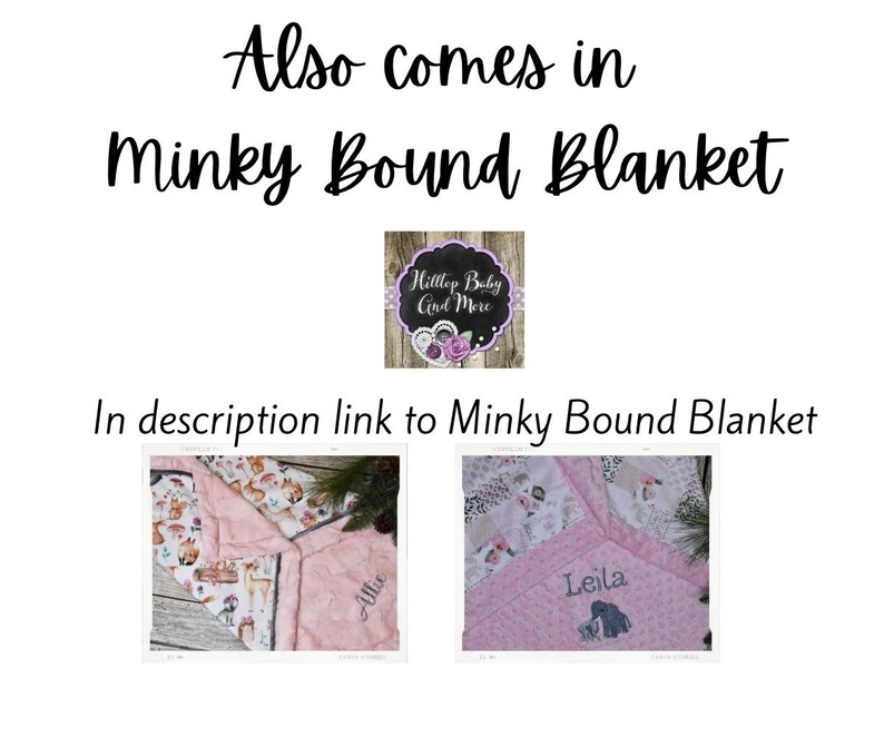 Personalized floral girls minky baby blanket for a personalized baby girl gift, Pink soft baby blanket, for a pink floral nursery image 8