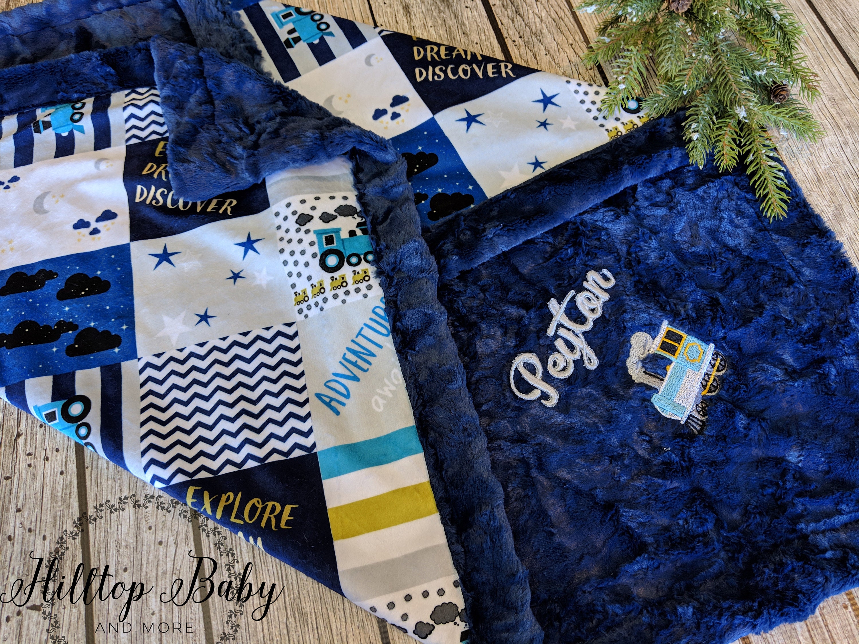 Personalized gifts baby TrainTrain baby BlanketTrain quilt blanket