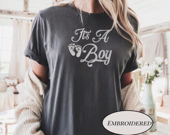 Its a Boy Pregnancy announcement T Shirt Gender Reveal Maternity Gift for New Mom to Be Baby Bump Shirt Cute Pregnancy Tee baby shower gift