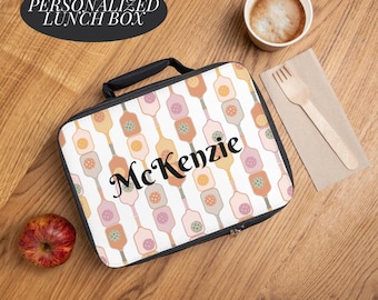 Insulated School Lunch Box Back to School Personalize Lunchbox Personalized Gift Pickle Ball Lunchbox Storage Solution Bag Design Pattern