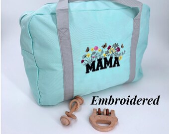 Mom Duffle Bag Travel Weekend Gym Workout Carry Tote travel Supply Storage Hospital Bag Mama Gift Idea Appreciation Present Embroidered