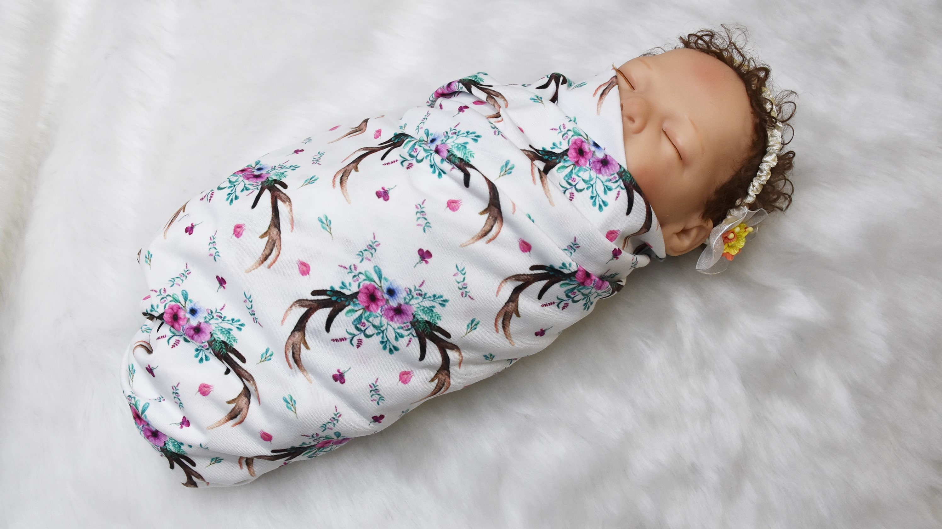 Knit Swaddle BlanketWoodland bohobaby girl deer blanket swaddle