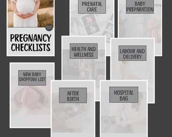 Pregnancy Journal Digital Planner Printable Tracker Baby Checklist Download Birth Plan Template Maternity Planning Kit Hospital Organizer