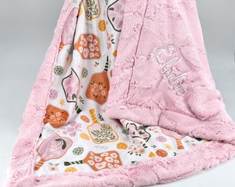 Pickleball Baby Blanket Shower Present Girl Nursery Bedding Personalized Baby Girl Gift Minky Blanket Soft Toddler Throw Sport Theme Infant