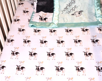 Minky cow Fitted crib sheets, Changing pad cover, cow baby boy, farm nursery, baby sheets for crib farmer, love till cow nursery, new mom