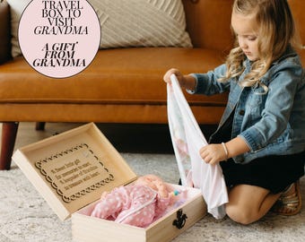 Personalized first doll birthday gift for girl heirloom trunk doll keepsake for baby doll grandma gift for baby Christmas gift nana toy idea