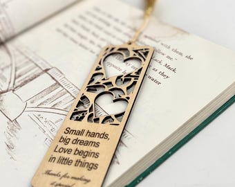 Baby Shower Favor Bag Custom Thank You Gift for Girl Boy Bookmark Wooden Heart Shape Keepsake Welcome Baby Gift Personalized Gender Reveal