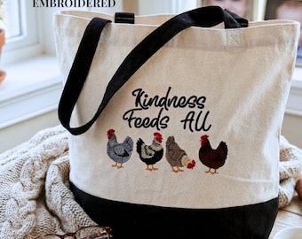 Embroidered Canvas Tote Bag Gift Grandma Birthday Present Retirement Party Keepsake Teacher Appreciation Employee Thank You Neighbor