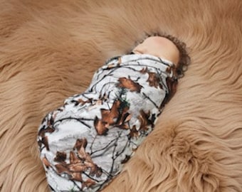 Knit Swaddle Blanket-Camo baby boy KNIT swaddle blanket-Woodland deer baby boy shower gift