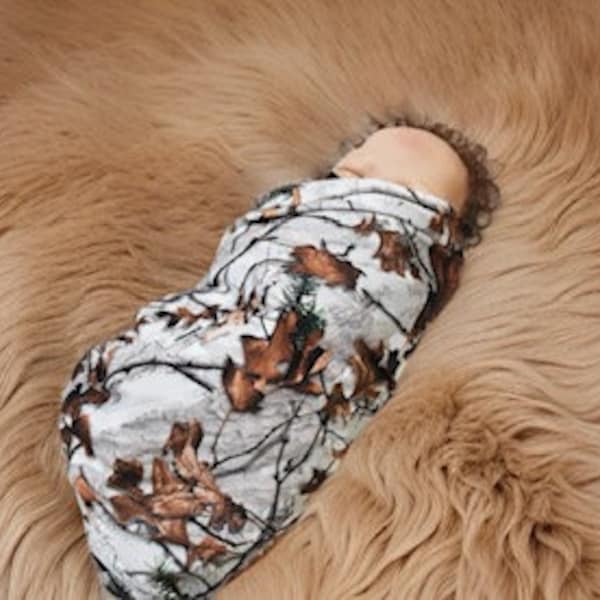 Knit Swaddle Blanket-Camo baby boy KNIT swaddle blanket-Woodland deer baby boy shower gift