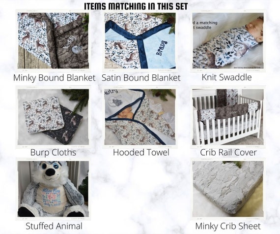 Wolf top crib set