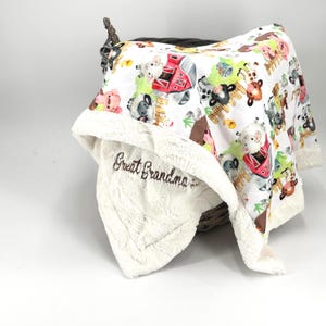 Personalized Farm Animals blanket embroidered minky baby blanket boy farm baby farm animals baby shower farm nursery blanket toddler
