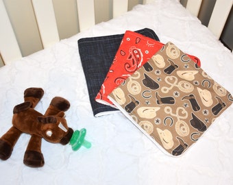 Personalized stocking stuffer, custom horse gift, western baby gift, handmade stocking stuffer, baby Christmas gift personalized, burp cloth